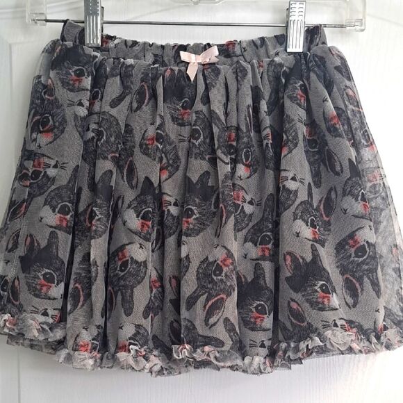 Gray Bunny Print Skirt Ruffles by H&M - Picture 1 of 4